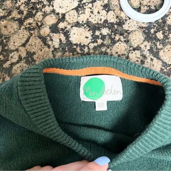 Mini Boden Dinosaur Sweater Boys Size 9-10 Kids Crew Cotton Wool Blend Pullover - Picture 5 of 6